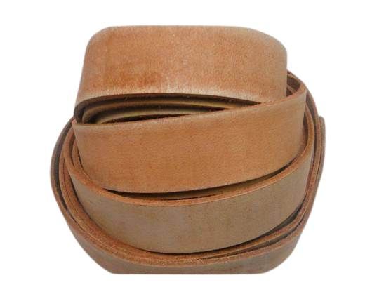 Vintage Style Flat Leather - 14mm-Vintage Orange Tan