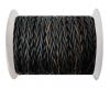 Plaited Round Leather cords -14mm - Vintage Brown