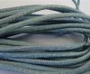 Round stitched nappa leather cord 2,5mm-lizard blue + paillettes transparent