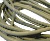 Round stitched nappa leather cord Light Khaki-4mm