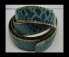 Hair-on leather with Chain - 14 mm - Snake Turquoise