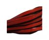 Flat leather Italian - 5 mm - Black edges - Red