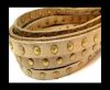 Real Nappa Leather with studs-10mm-Vintage Beige