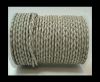 Round Braided Leather Cord-3mm- SE Light Grey