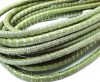 Round stitched nappa leather cord 4mm-Lizard Green