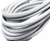 Round stitched nappa leather cord 4mm-Lizard Grey Paill. Transp