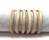 Round stitched nappa leather cord Sand-6mm