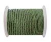 Round Braided Leather Cord SE/B/730-Green Tea - 4mm