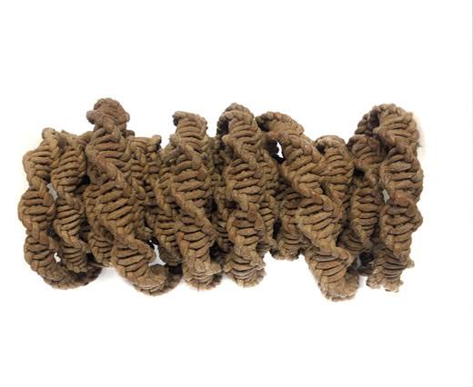 Twist Style Braided Leather Cords - Dark Natural