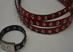synthetic nappa leather with Metal 10mm-Red
