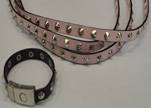 synthetic nappa leather with Metal 10mm-Pink