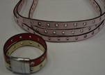 synthetic nappa leather with Rings 10mm-Pink