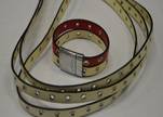 synthetic nappa leather with Rings 10mm-Beige