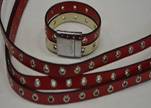 synthetic nappa leather with Rings 10mm-Red