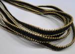 synthetic nappa leather with chains-10mm-Black