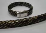 synthetic nappa leather Regaliz Leather-Snake Style-Dark Brown