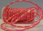 synthetic nappa leather 4mm - Neon Pink and Gold