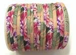 Fabric with flowers round-4mm-Pink