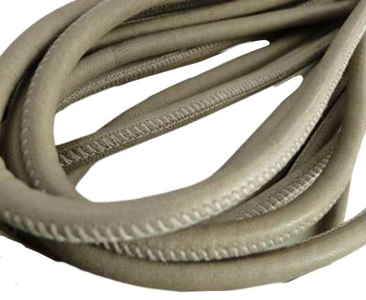 Round stitched nappa leather cord Dark Beige-4mm