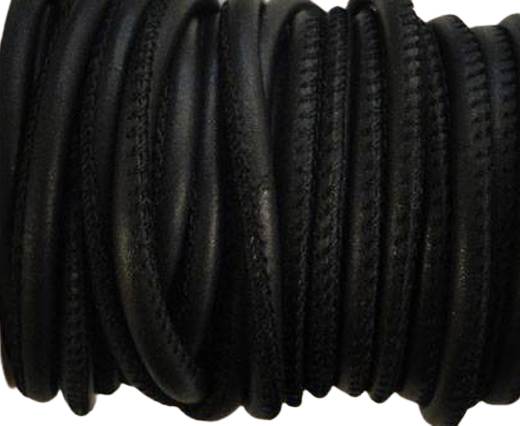 Round stitched nappa leather cord Dark Blue-4mm