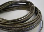 Round stitched nappa leather cord 2,5mm-lizard taupe + paillettes transparent