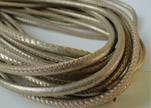 Round stitched nappa leather cord Antique Silver-2,5mm