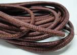Round stitched nappa leather cord Vintage Red-4mm