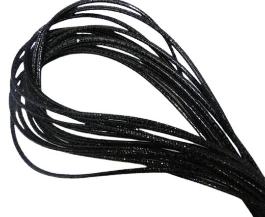 Fine Nappa Leather Round 2,5mm - Snake Python Black