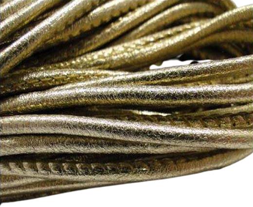 Fine Nappa Leather Round plain style -Gold Metallic-2,5mm