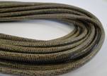 Round stitched nappa leather cord Lizard style-4mm-taupe + paillettes transparent