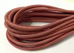 Round stitched nappa leather cord Lizard style-4mm-Lizard Red Paill Transparent