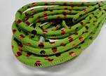 Round stitched nappa leather cord Green-Red-6mm