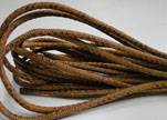 Round stitched nappa leather cord Brown -4mm