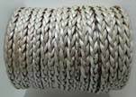 Flat 3-ply Braided Leather-SE-Metallic Silver-3MM