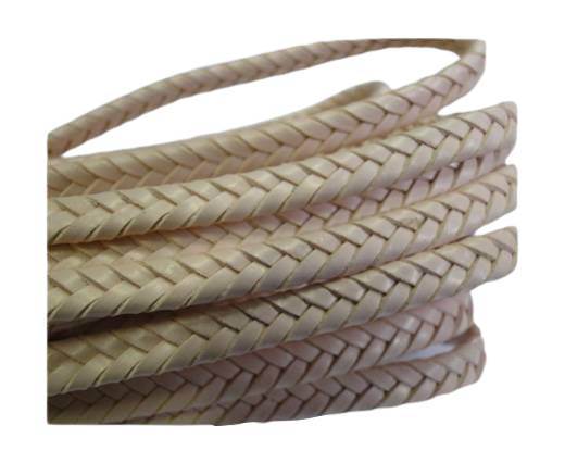 Flat Braided Nappa Leather Cords 6mm -light salmon