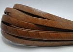 Flat Italian Leather- Stripes -10mm- Brown