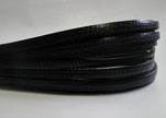 Flat leather Italian - 5 mm - Double Stitched - BLACK