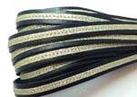 Flat Leather- With Glitter -10mm- Black Glitter Gold