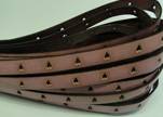Flat Leather Cords With Hearts Holes-Pink