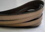 Italian Flat Leather-Double Stitched-10mm-MEDIUM BROWN