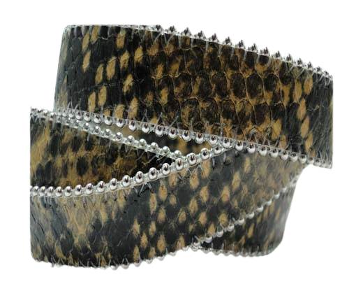 Flat Nappa Leather with Chains - 20mm - Python Senape
