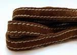 Flat Suede Leather Double Stitched 27902-Brown- 10mm