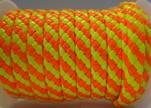 Flat Thick Braided Leather -10mm- Neon style