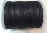 Flat Wax Cotton Cords - 5mm  - Black