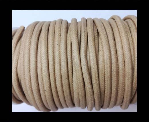 Flat Wax Cotton Cords - 4mm - Natural