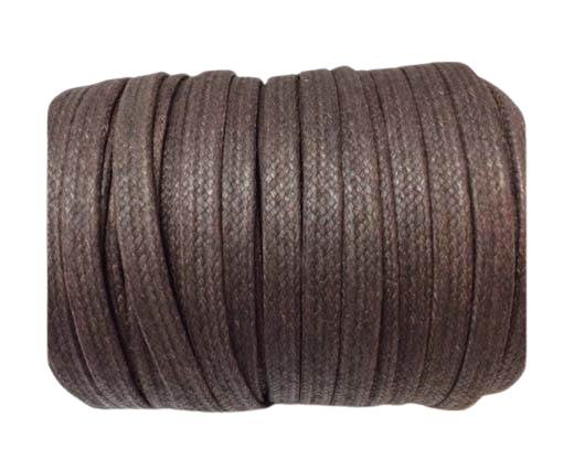 Flat Wax Cotton Cords - 5mm  - Coffee Brown