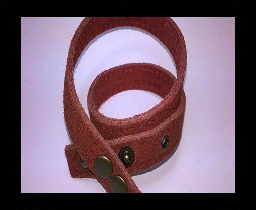 RoundFull Real Leather bracelets - Pink- 43cms