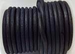 Round leather Cords - 6mm - Vintage Blue