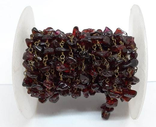 Gemstone chips chain deep red