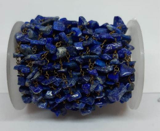 Gemstone chips chain natural blue